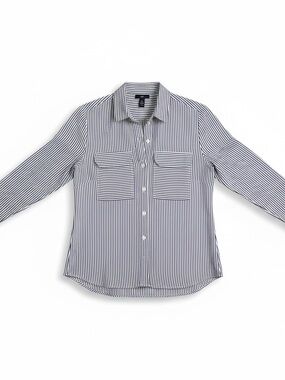 Gap XS  Striped Long Sleeve Utility Shirt Preppy